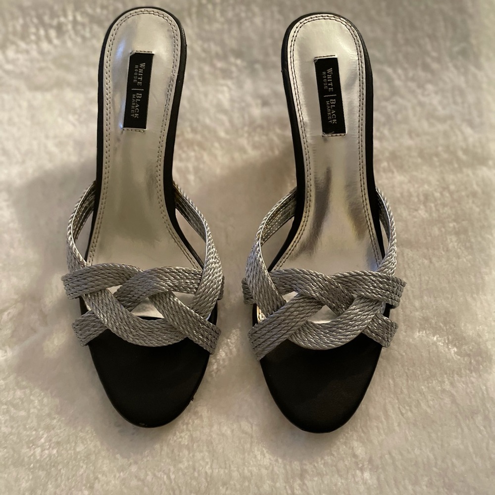 silver woven sandals